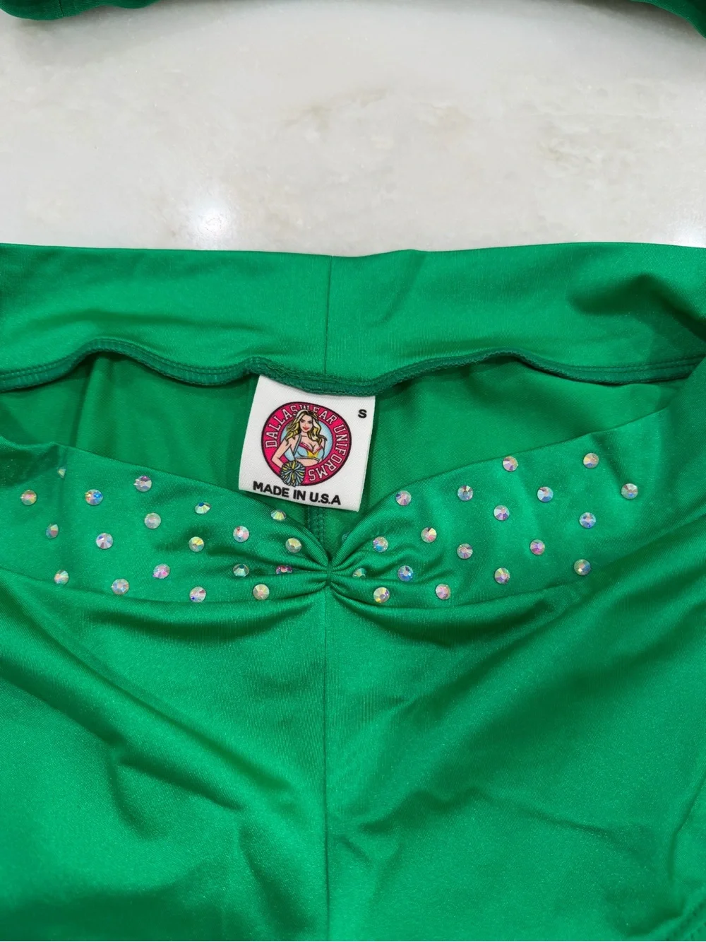 Kelly Green Dallaswear Rhinestone Top & Short NFL NBA Dance Audition Set